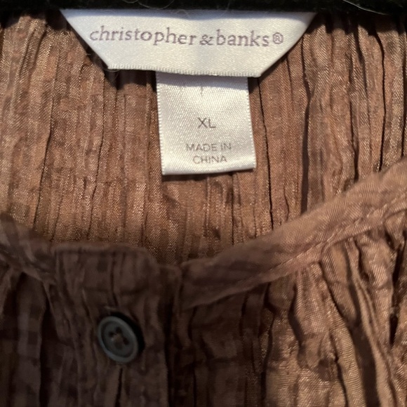 Christopher & Banks Brown blouse - Picture 5 of 9